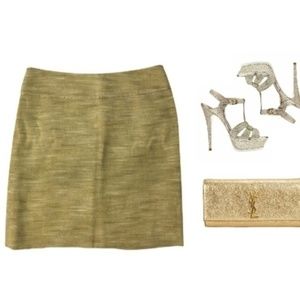 BADGLEY MISCHKA $395 metallic Linen Sparkle skirt